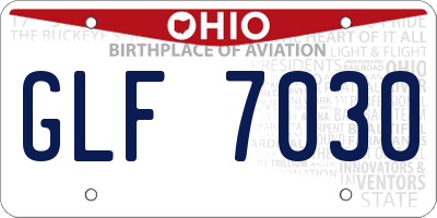 OH license plate GLF7030