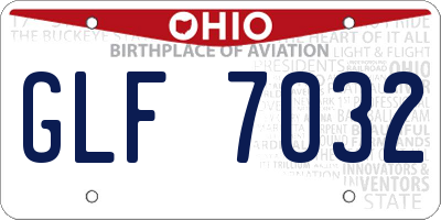 OH license plate GLF7032