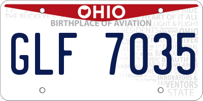 OH license plate GLF7035