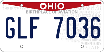 OH license plate GLF7036