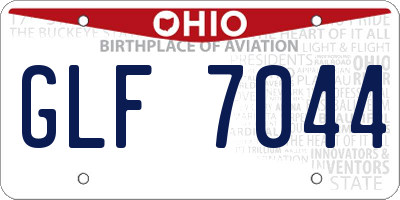 OH license plate GLF7044