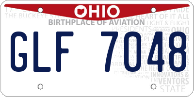 OH license plate GLF7048