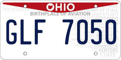 OH license plate GLF7050