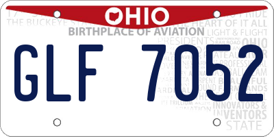 OH license plate GLF7052