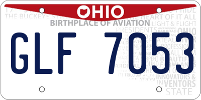 OH license plate GLF7053