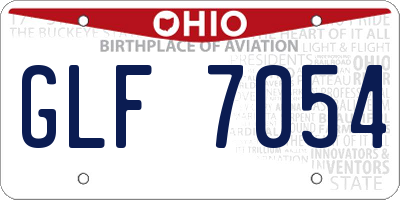 OH license plate GLF7054