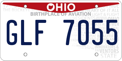 OH license plate GLF7055