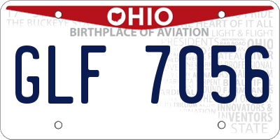 OH license plate GLF7056