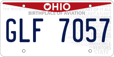 OH license plate GLF7057
