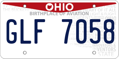OH license plate GLF7058