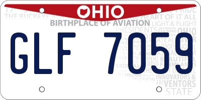 OH license plate GLF7059