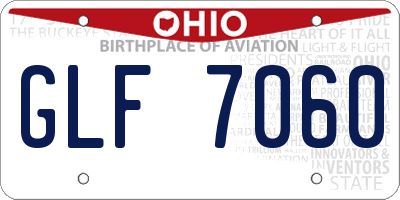 OH license plate GLF7060