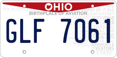 OH license plate GLF7061