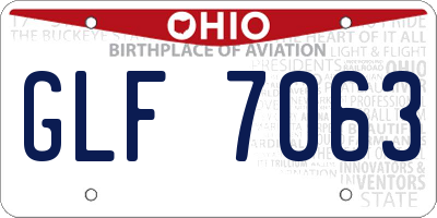 OH license plate GLF7063