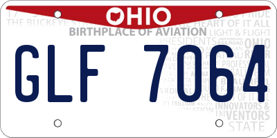 OH license plate GLF7064