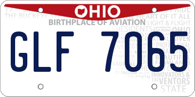 OH license plate GLF7065