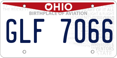 OH license plate GLF7066