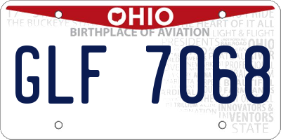 OH license plate GLF7068