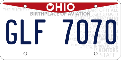OH license plate GLF7070