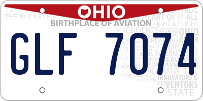 OH license plate GLF7074