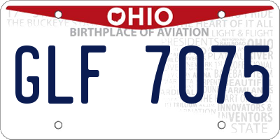 OH license plate GLF7075