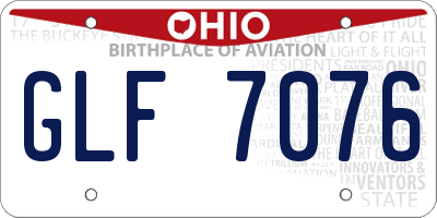 OH license plate GLF7076