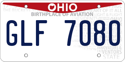 OH license plate GLF7080