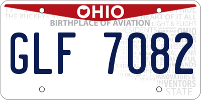 OH license plate GLF7082