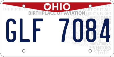 OH license plate GLF7084