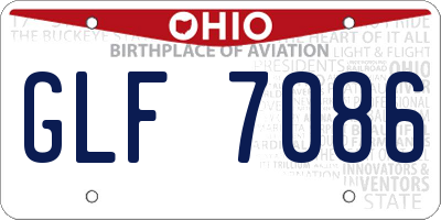 OH license plate GLF7086
