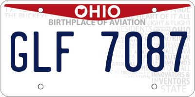 OH license plate GLF7087