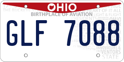 OH license plate GLF7088