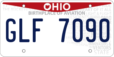OH license plate GLF7090