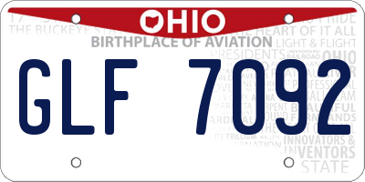 OH license plate GLF7092