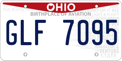OH license plate GLF7095