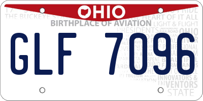 OH license plate GLF7096