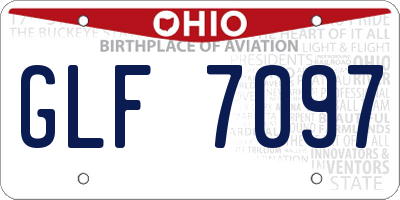 OH license plate GLF7097