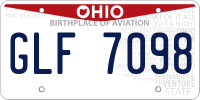 OH license plate GLF7098