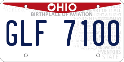 OH license plate GLF7100