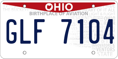OH license plate GLF7104