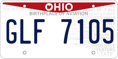 OH license plate GLF7105