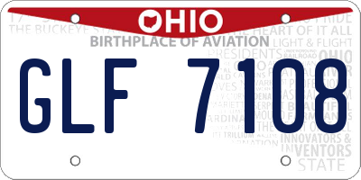OH license plate GLF7108