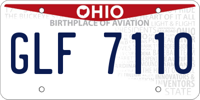 OH license plate GLF7110