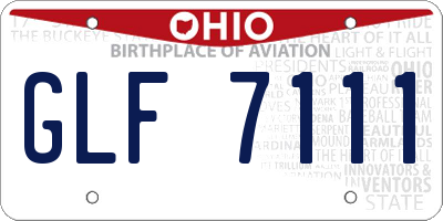OH license plate GLF7111