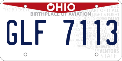 OH license plate GLF7113