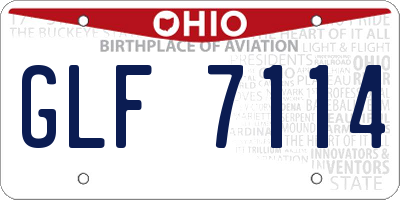 OH license plate GLF7114