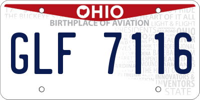 OH license plate GLF7116
