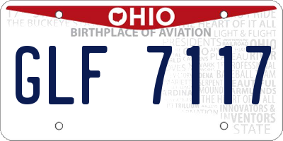 OH license plate GLF7117