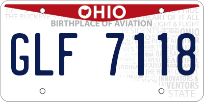 OH license plate GLF7118
