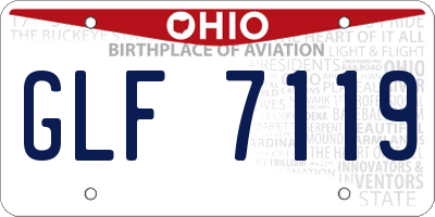OH license plate GLF7119